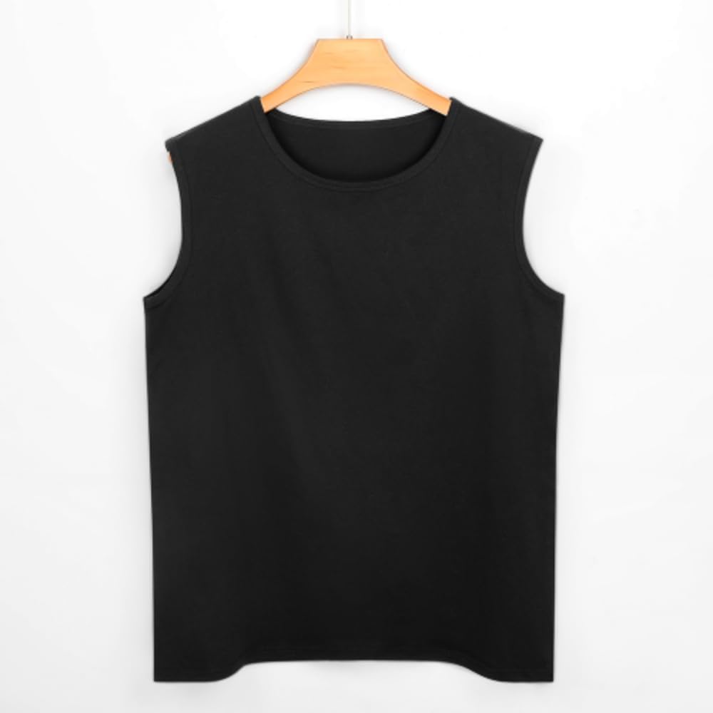 Fruits Basket Men's Tank O-Neck Tops 100% Cotton Unisex Vests Sleeveless Black, Black, 3XL