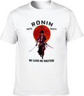 Ronin Until Death no Gods no Masters Unisex Crew Neck Cotton Tee Men's Short-Sleeve T-Shirts White, white, M