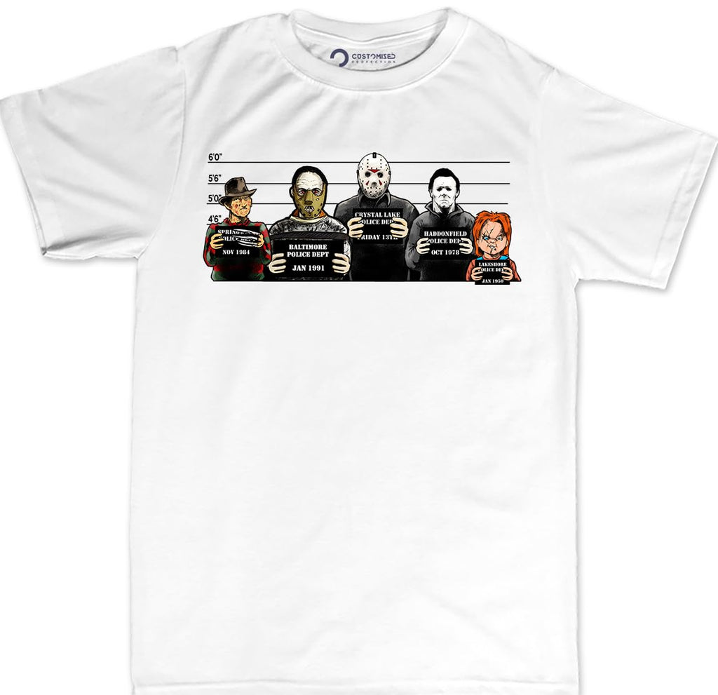Customised Perfection The Usual Horror Suspects Halloween T-Shirt