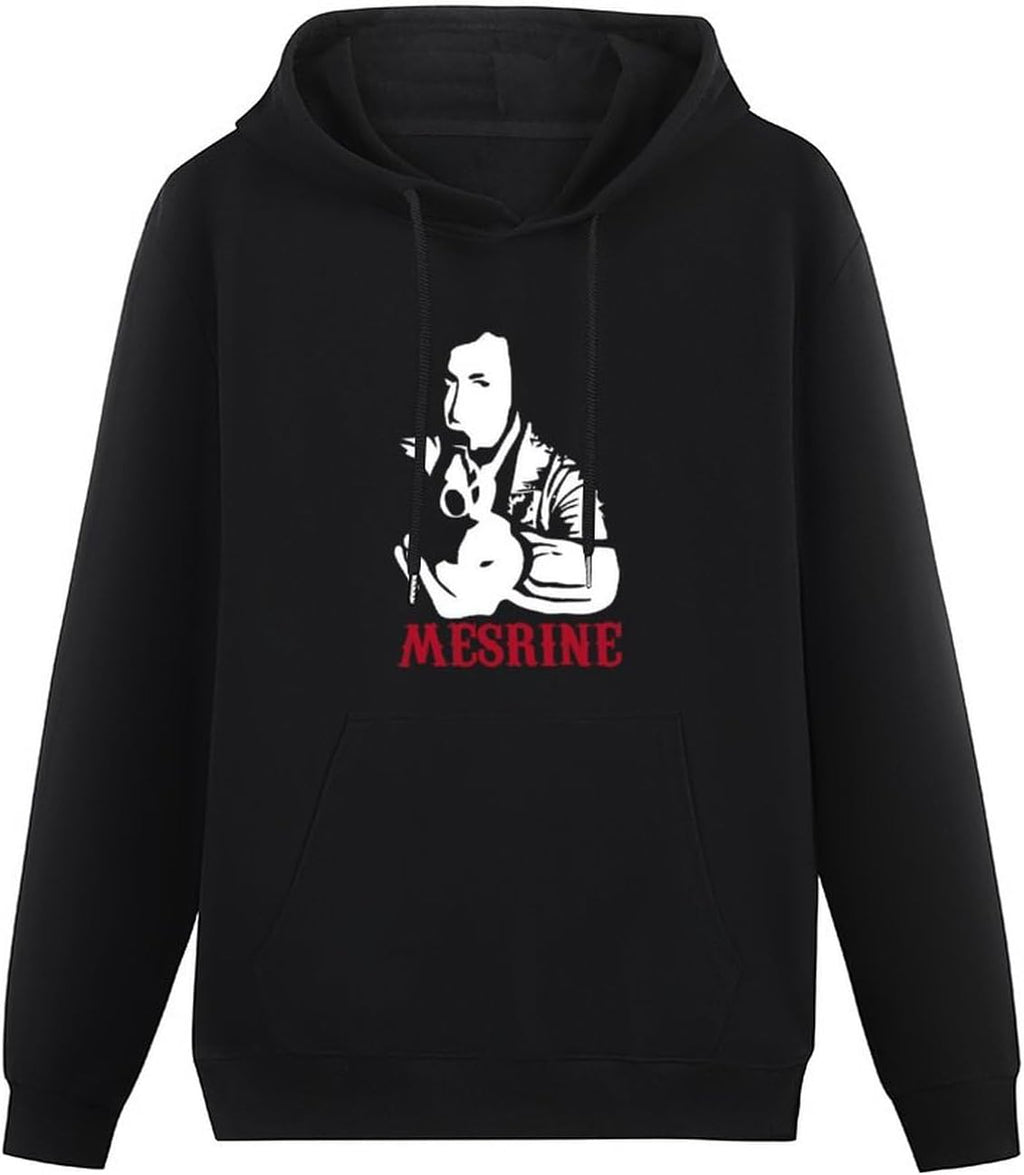 Mesrine Movie Mens Funny Unisex Sweatshirts Graphic Print Hooded Black Sweater, Black, M