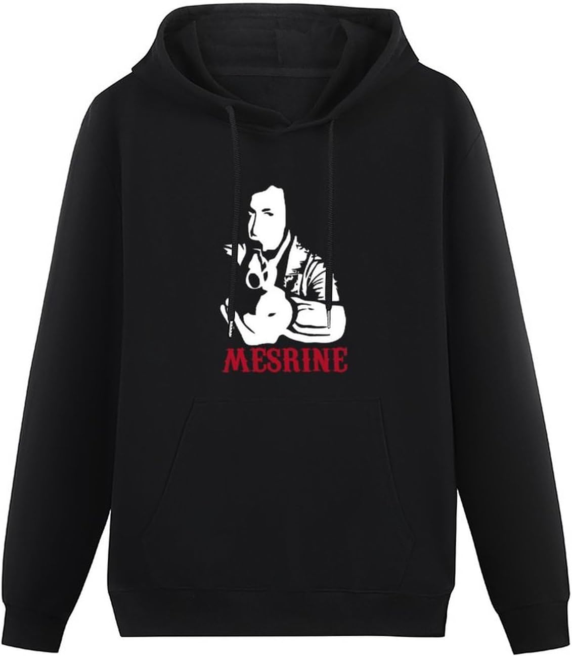 Mesrine Movie Mens Funny Unisex Sweatshirts Graphic Print Hooded Black Sweater, Black, M