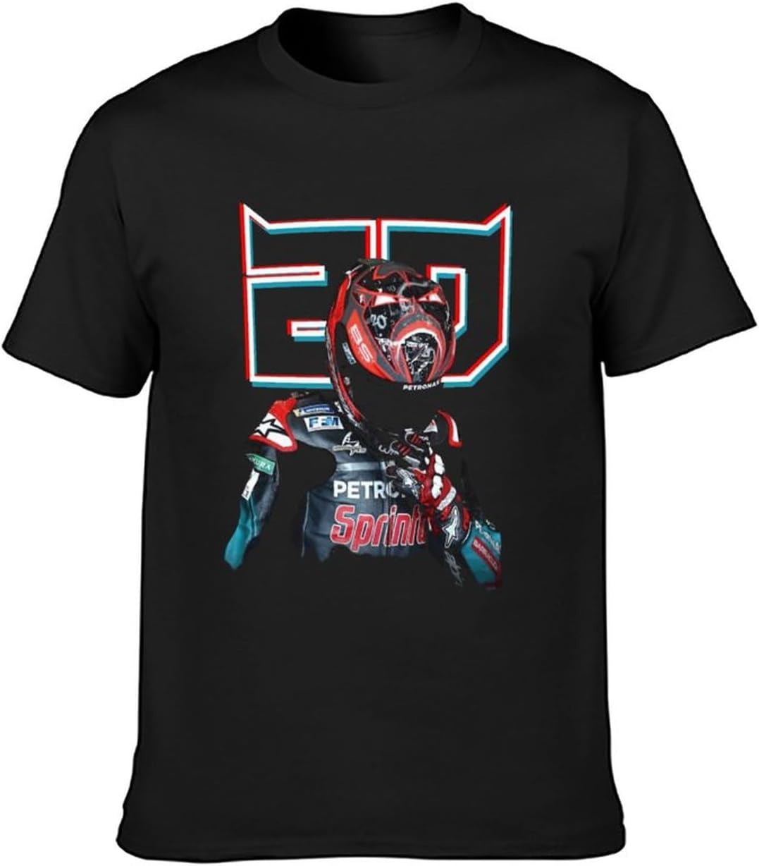 Fabio and Quartararo Moto and GP T-Shirt Mens Balck Tees Unisex Shirt, Black, XXL