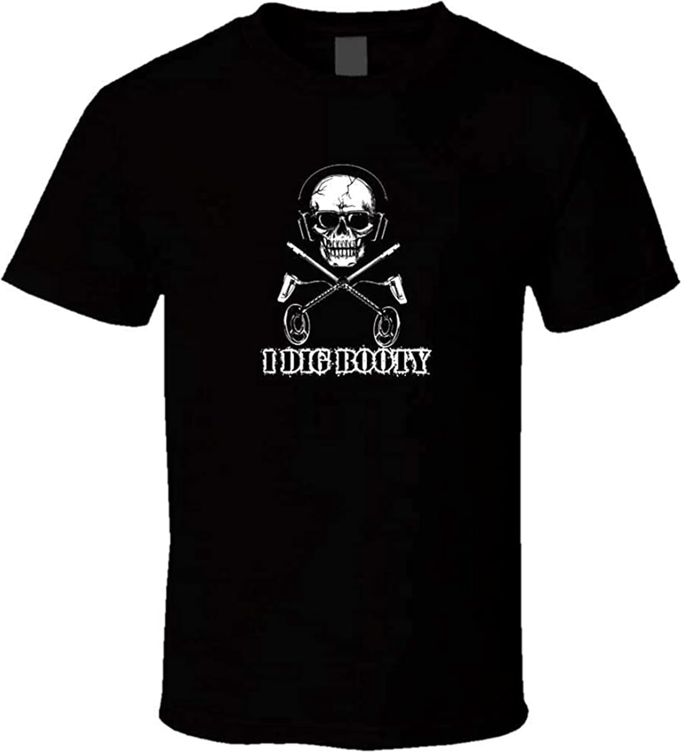 I Dig Booty Metal Detector Shirt Black White Tshirt Men's Black M