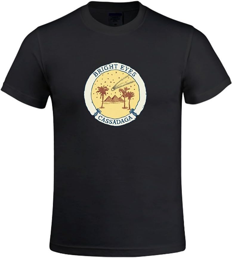 Bright Eyes Cassadaga Men's O-Neck Cotton Tee Shirts Medium, Black, Standard Yield