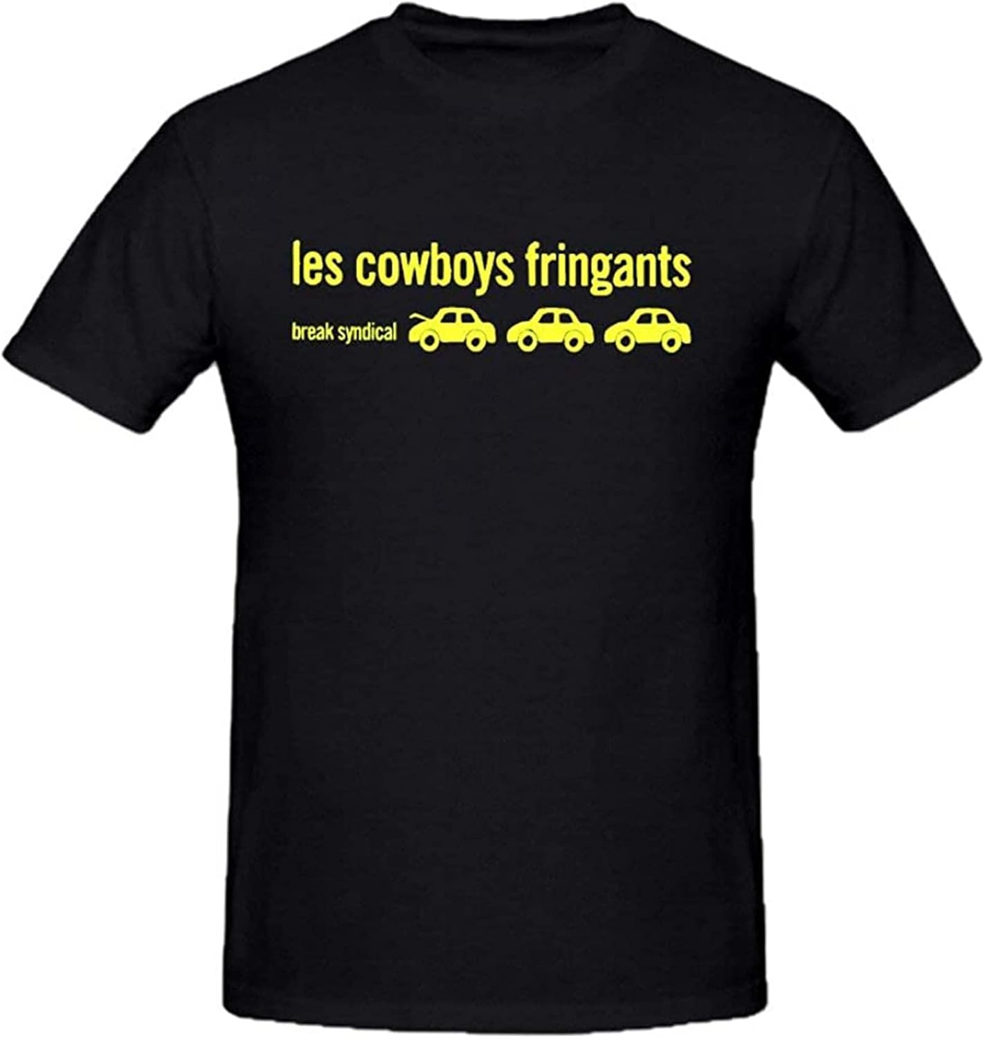 Les Cowboys Fringants Break Syndical Black Tee Shirts for Men Size L