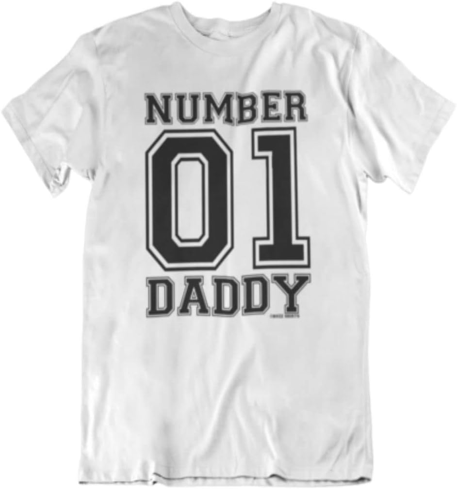 Wein Number 01 Daddy and Son Dukes Style Mens Organic Cotton T-Shirt Dad Baby Boy Eco