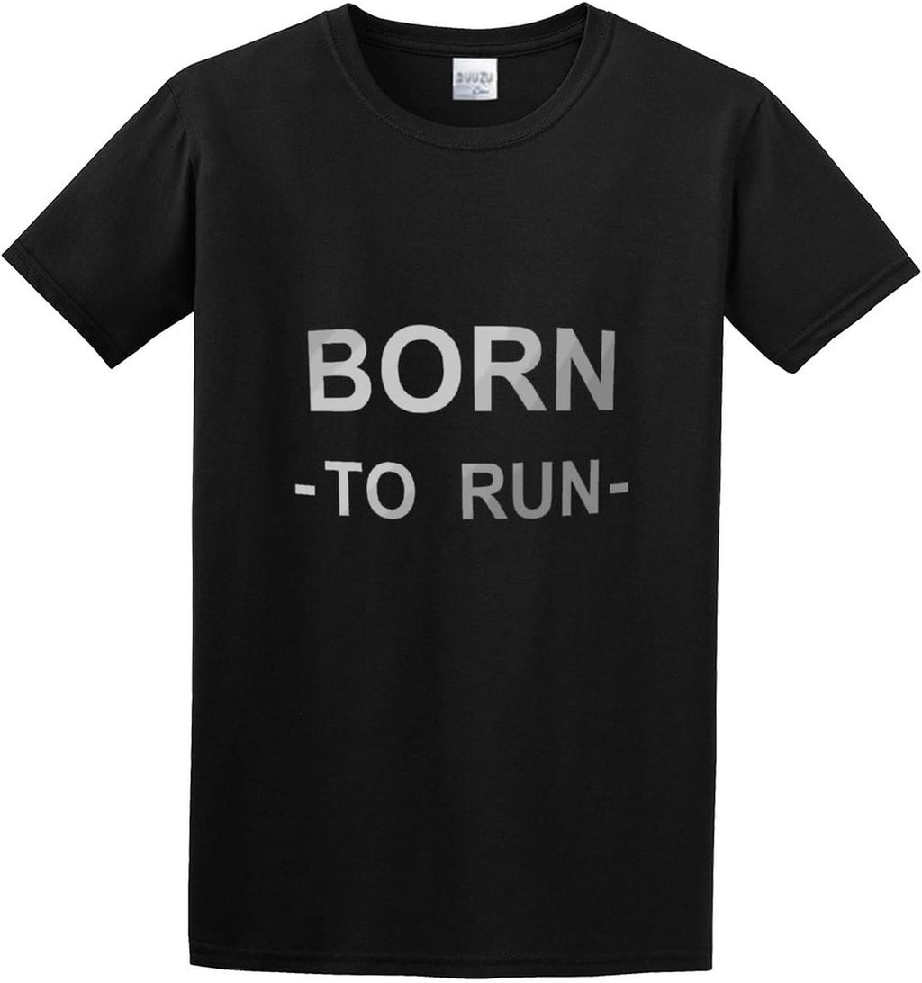 Men's Running Born To Run. Safety Reflective Text Print. T Shirt Print Tees T Shirt O Neck