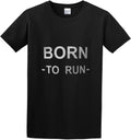 Men's Running Born To Run. Safety Reflective Text Print. T Shirt Print Tees T Shirt O Neck