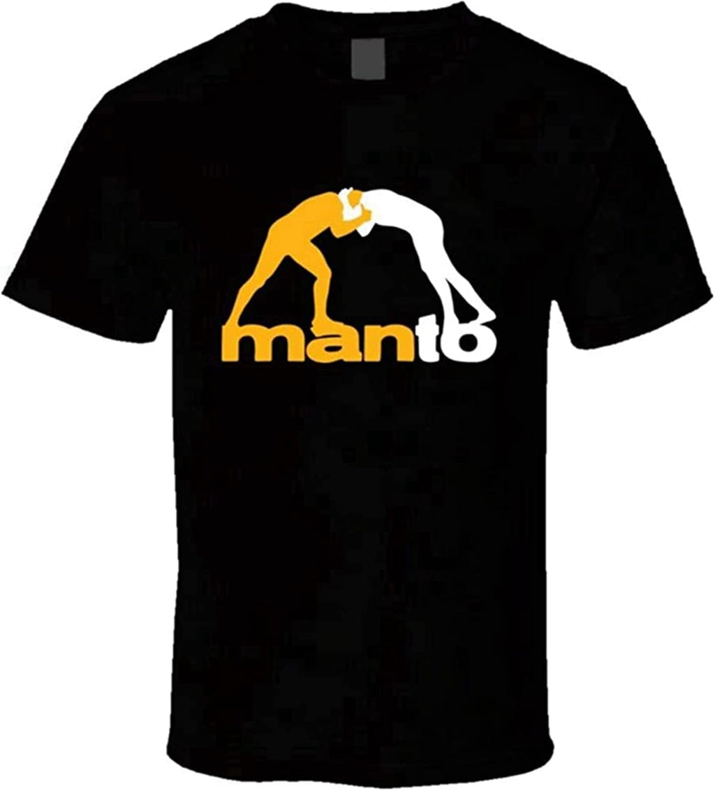 Manto Brazilian Jiu Jitsu Martial Art T-Shirt Printed Tee Graphic Top for Men Shirt Black Size M