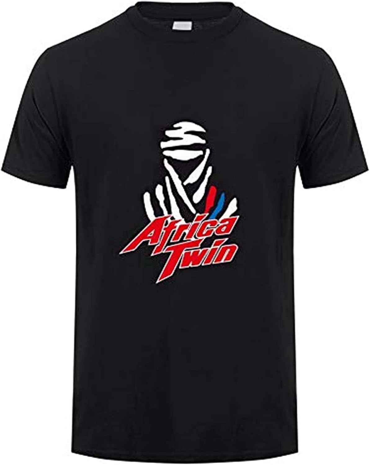Africa Twin Motorcycle T Shirt Graphic Top Tee T-Shirt Short-Sleeve Men T-Shirt - S Black