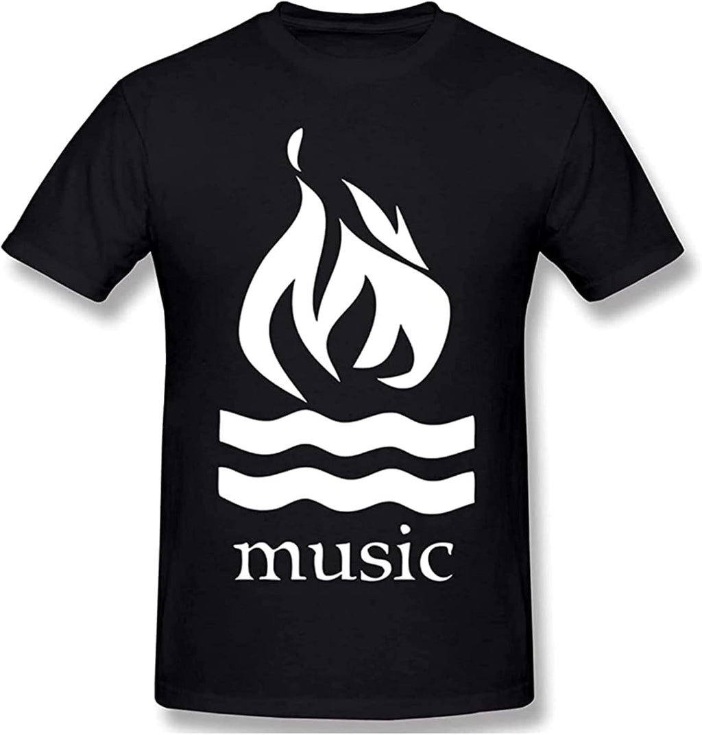 Ho-T Wat-ER Mus-IC T-Shirts Men's Tops Short-Sleeve Crewneck Cotton Tees S