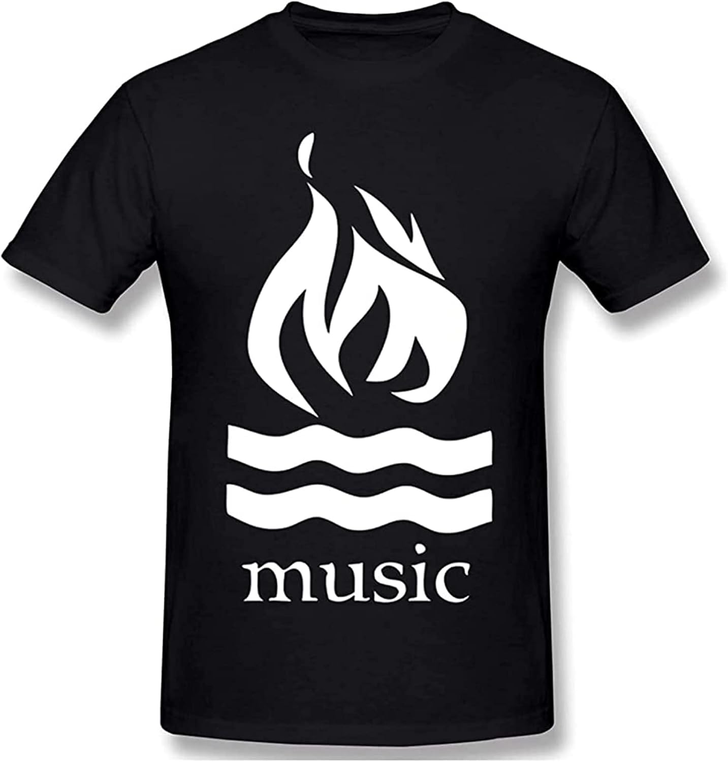 Ho-T Wat-ER Mus-IC T-Shirts Men's Tops Short-Sleeve Crewneck Cotton Tees S