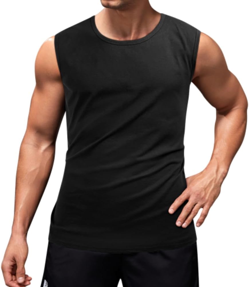 Fruits Basket Men's Tank O-Neck Tops 100% Cotton Unisex Vests Sleeveless Black, Black, 3XL