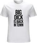 Big Dick is Back in Town T-Shirt Funny Nerd Tee Stag Do Present Gift T-Shirt White