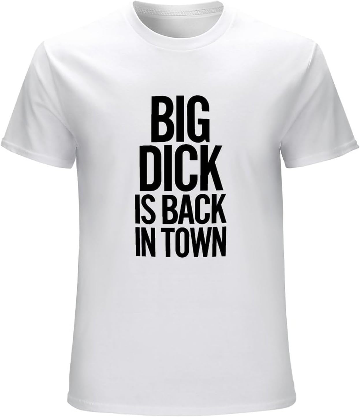 Big Dick is Back in Town T-Shirt Funny Nerd Tee Stag Do Present Gift T-Shirt White
