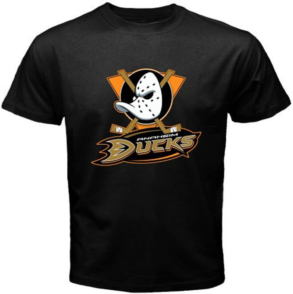 Mighty Ducks Anaheim Logo Hockey League Men's Black T-Shirt