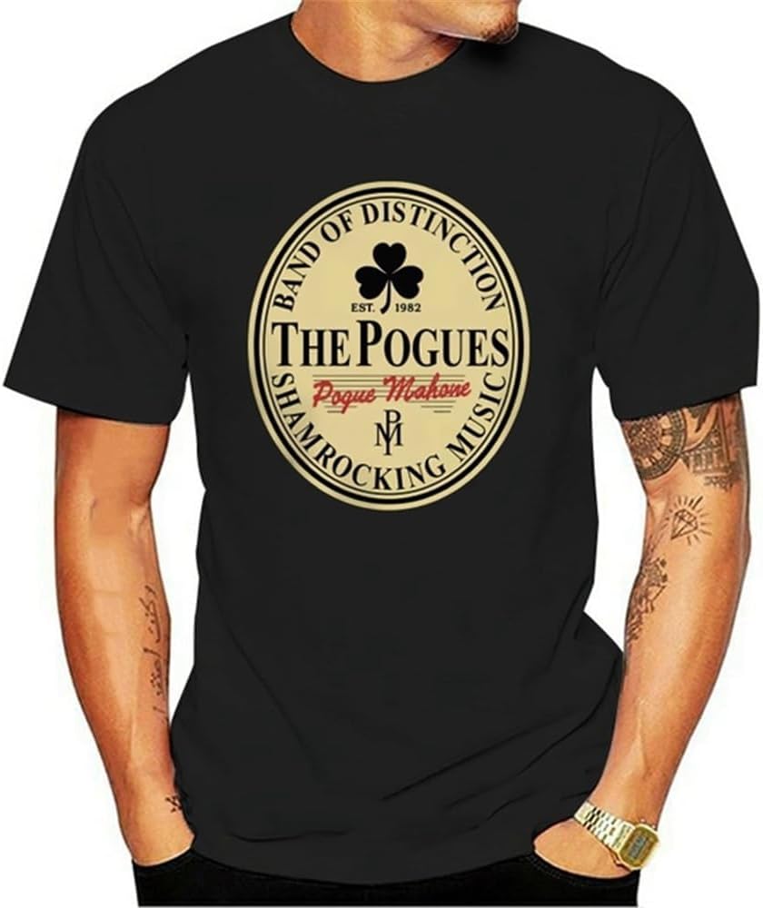 Funny Irish Stout Pogues Tribute T Shirt Irish Punk Music Parody Mash-Up Tee Shirts Funny Tops Tee Funn Black XXL Black