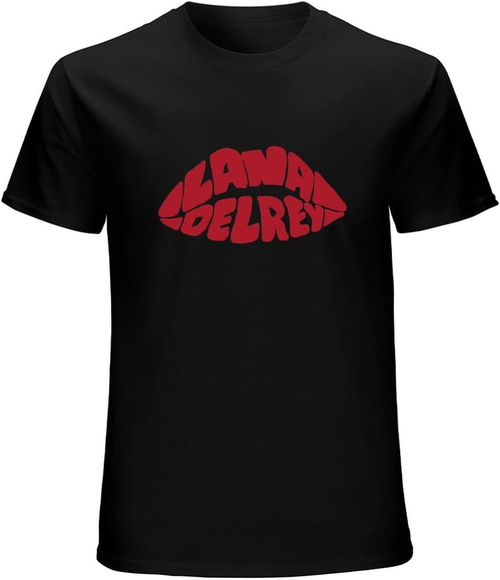 Lana Lips Del Rey T-Shirt Mens Balck Tees Unisex Shirt, Black, XL