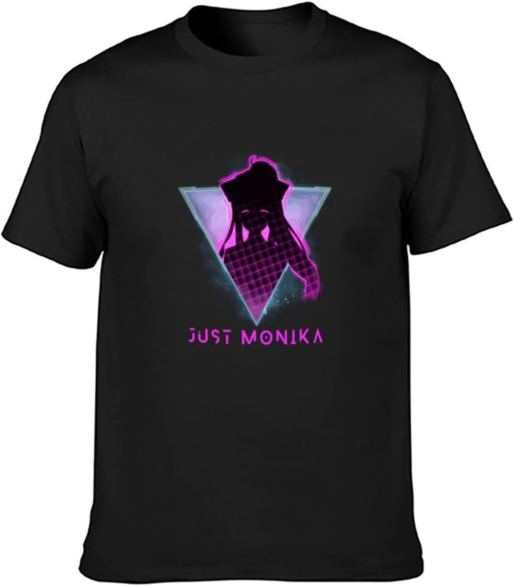 Just Monika Mens T-Shirt Casual Cotton Tees Black Tops