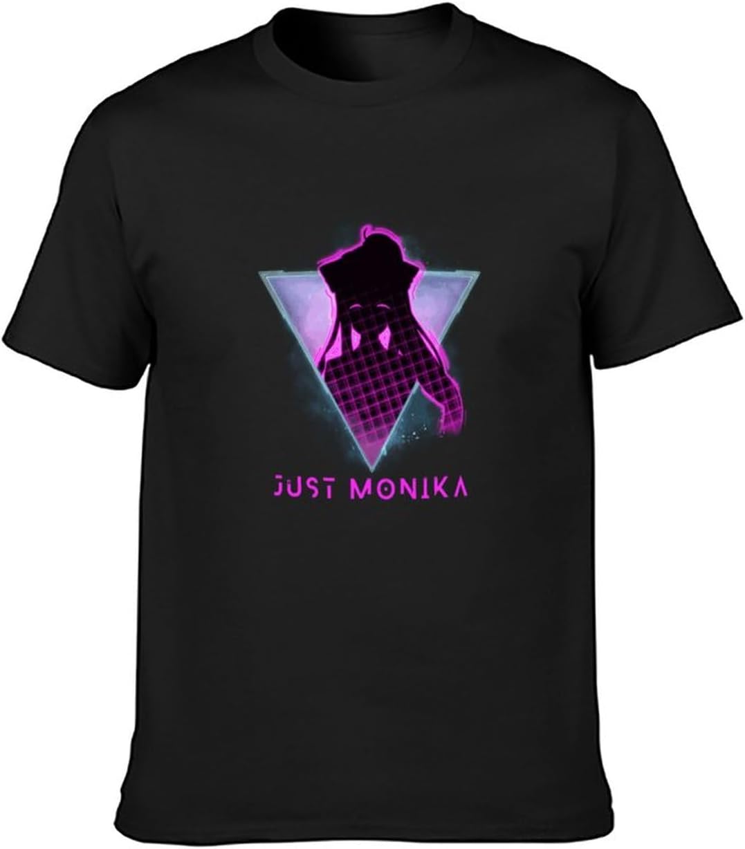 Just Monika Mens T-Shirt Casual Cotton Tees Black Tops