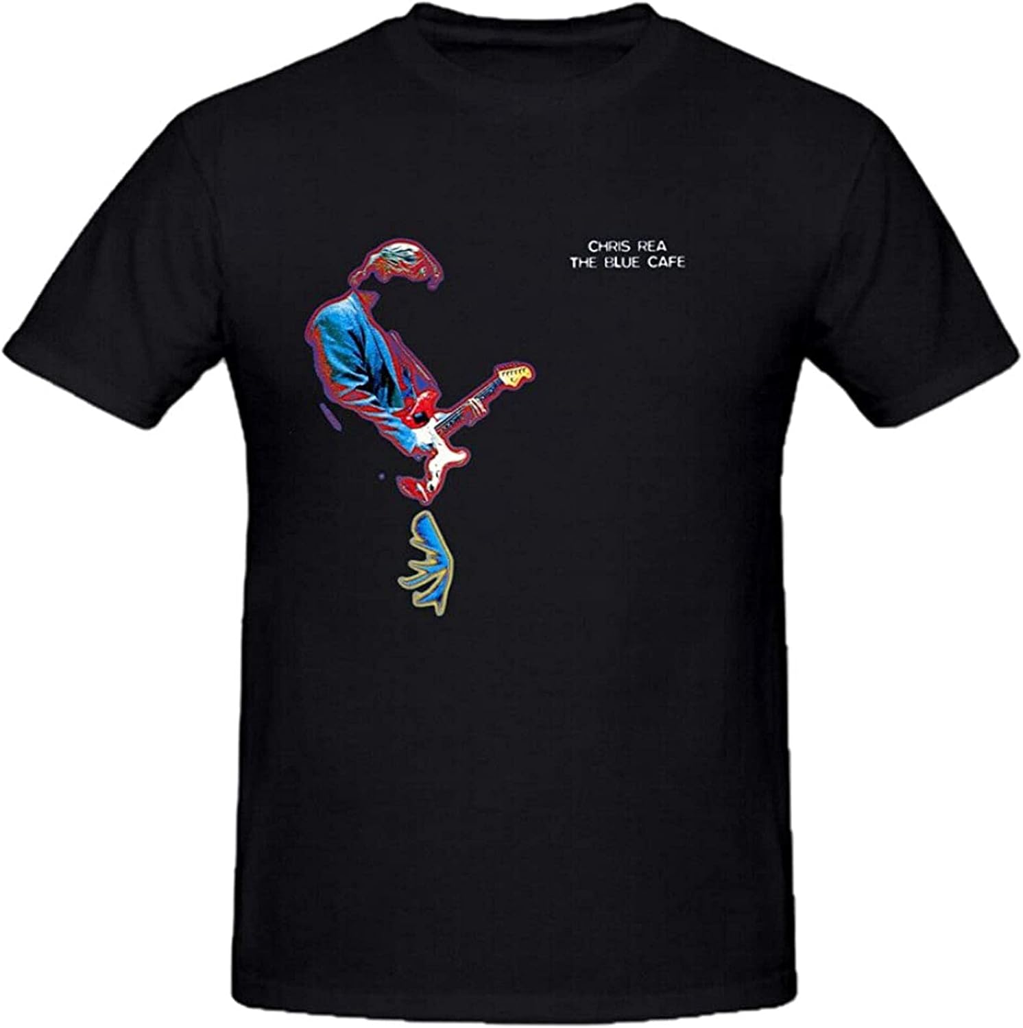 dell'acqua Chris Rea The Blue Cafe Shirts 100 Cotton Men Round Neck