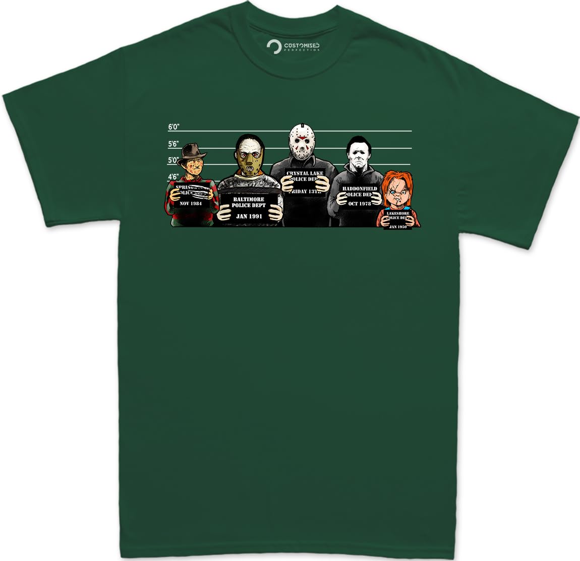 Customised Perfection The Usual Horror Suspects Halloween T-Shirt