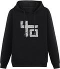 Men's Indochine Pullover Hoodies Long Sleeve Sweatshirts, Black, XL