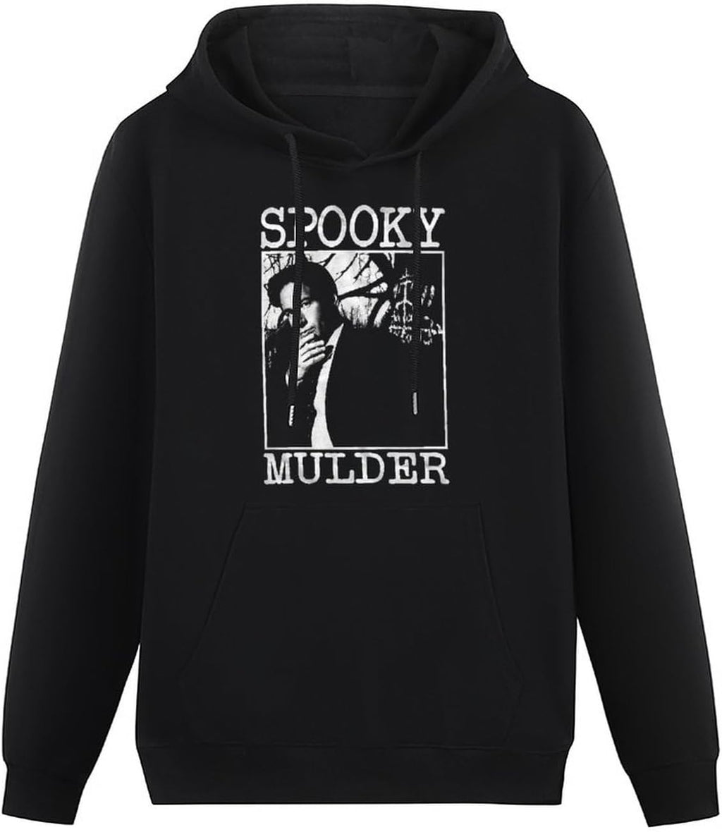 X-Files Men's Long Sleeve Hoody Black Spooky Mulder Crewneck Graphic Hoodie