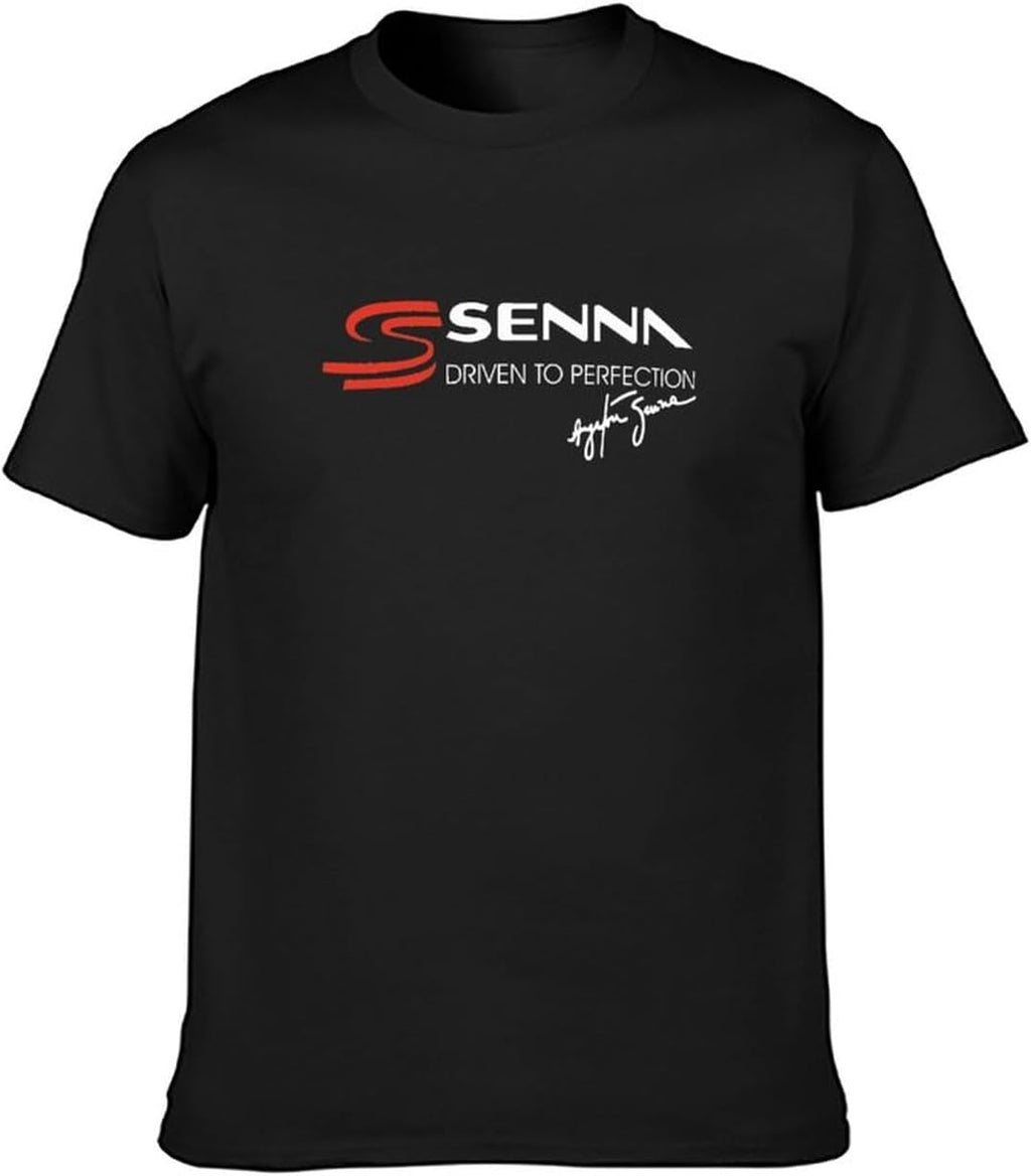 Ayrton Senna Brazilian Mens Black T-Shirt, Black, L