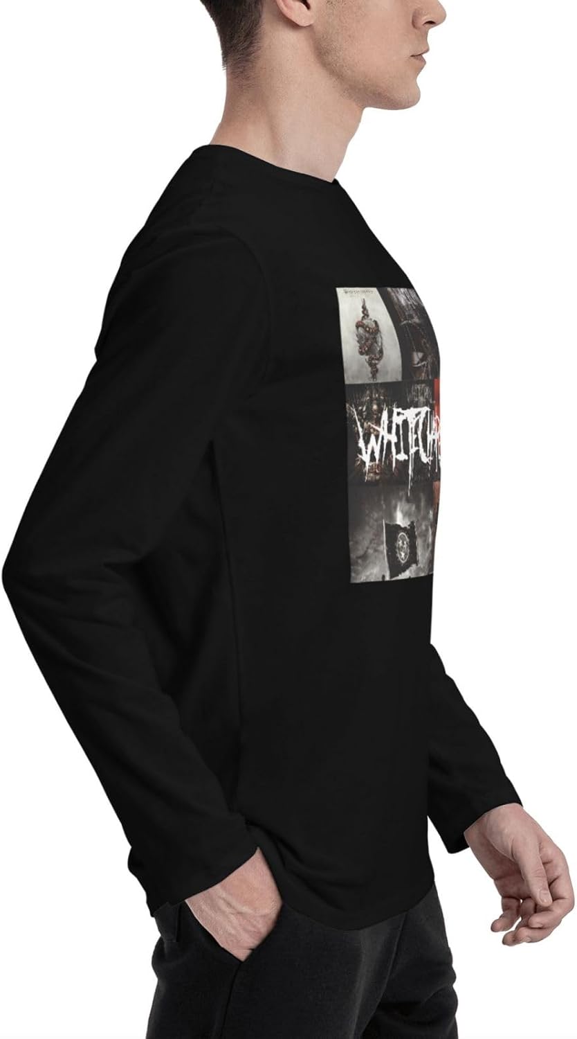 White&Chapel Band Men T Shirts Classic Long Sleeve Sports Fishing Crewneck Black T Shirt X-Large