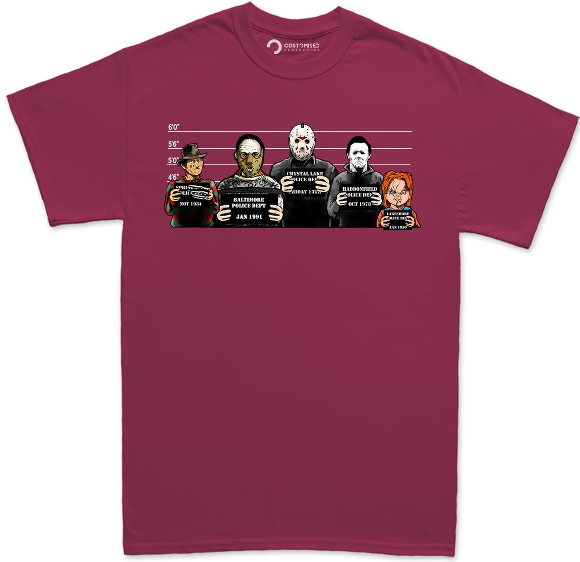 Customised Perfection The Usual Horror Suspects Halloween T-Shirt