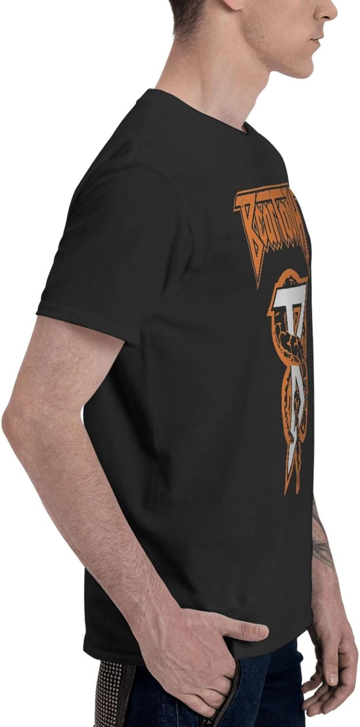 Bear&Tooth Band Mans Crewneck Tee Popular Short Sleeve Outdoor Gym Workout Sweatshirt Black 5X-Large