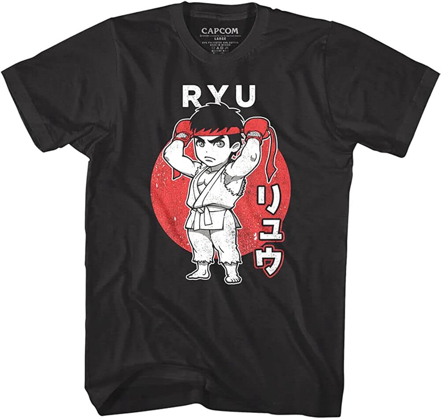 gjg Street Fighter Chibi RYU Men's T-Shirt Japanese Cute Art Capcom Gamer Merchandise XL