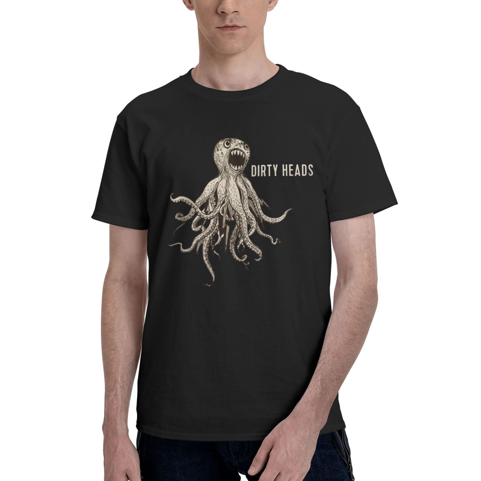 Band Man's T-Shirts Comfy Short Sleeve Outdoor Running Crewneck Black T Shirts