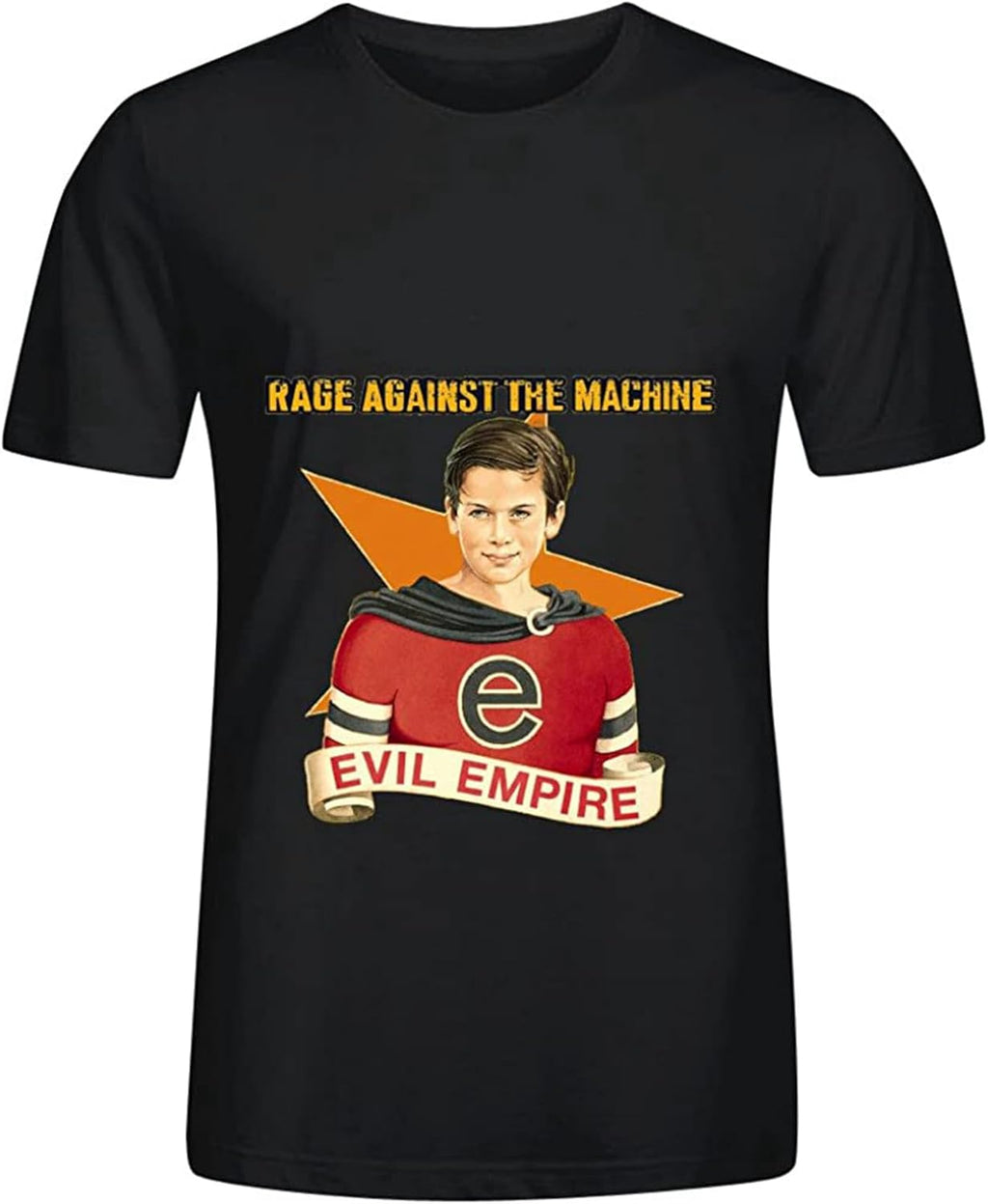 Rage Against Machine Evil Empire Tour Pop Mens Crew Neck Cotton Shirts, Black, XL