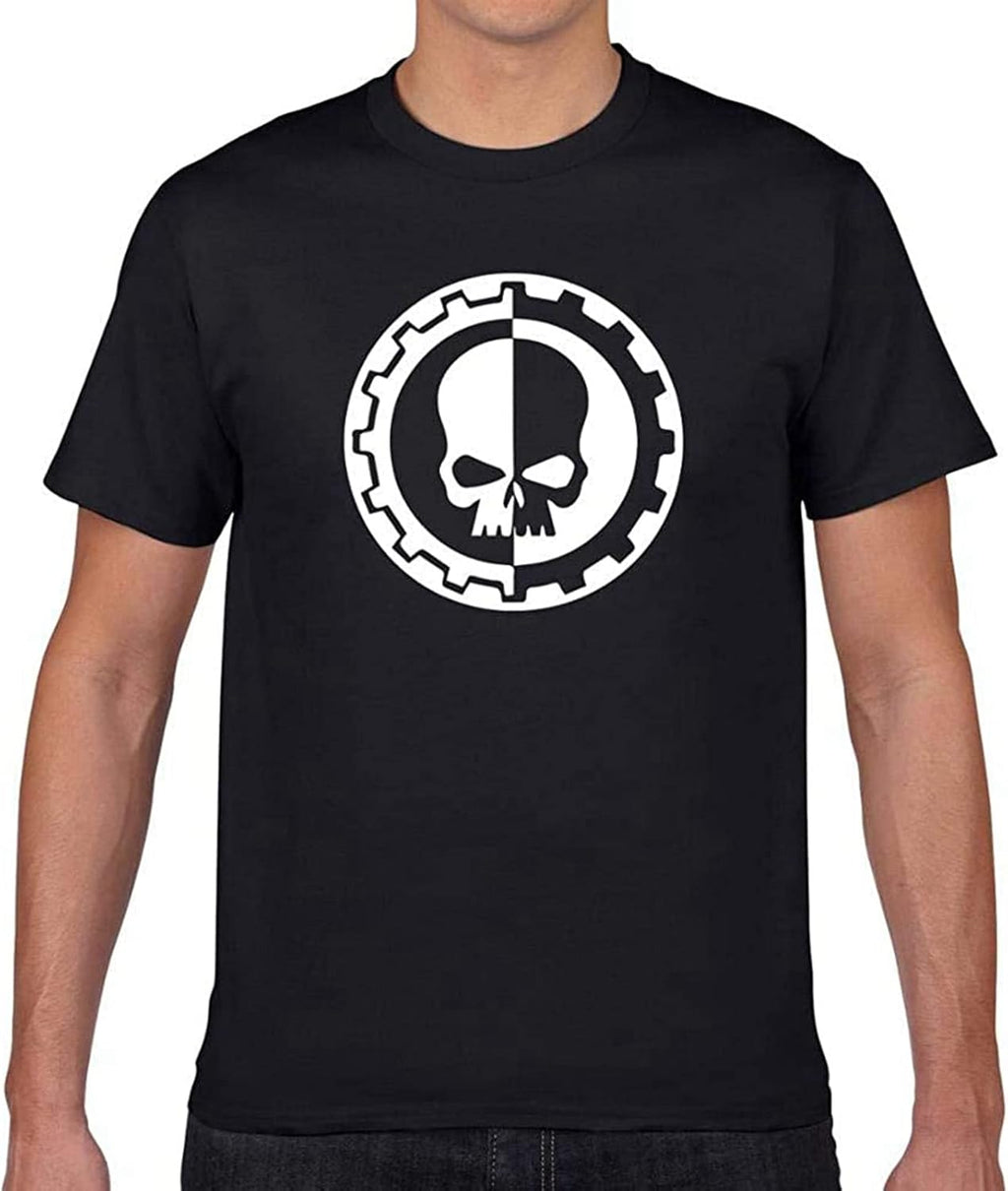 Men's T Shirts Skeleton Gear Video Game T-Shirts Adeptus Mechanicus T-Shirt 100% Cotton O-Neck Short Sleeve Game Fan's Clothing Blacks M