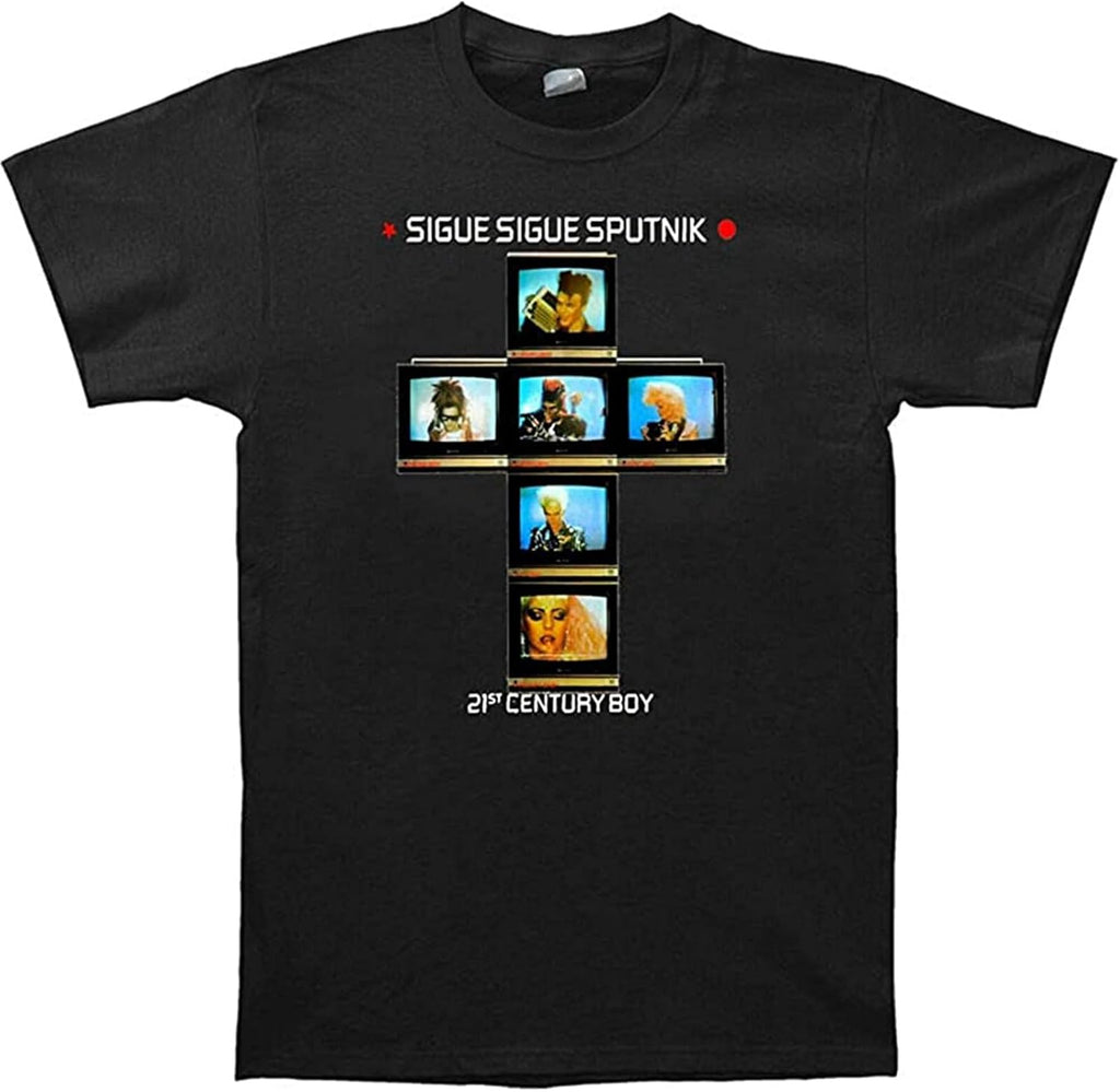 Men's Sigue Sigue Sputnik 21St Century Boy 1986 Art Cover T-Shirt Black S