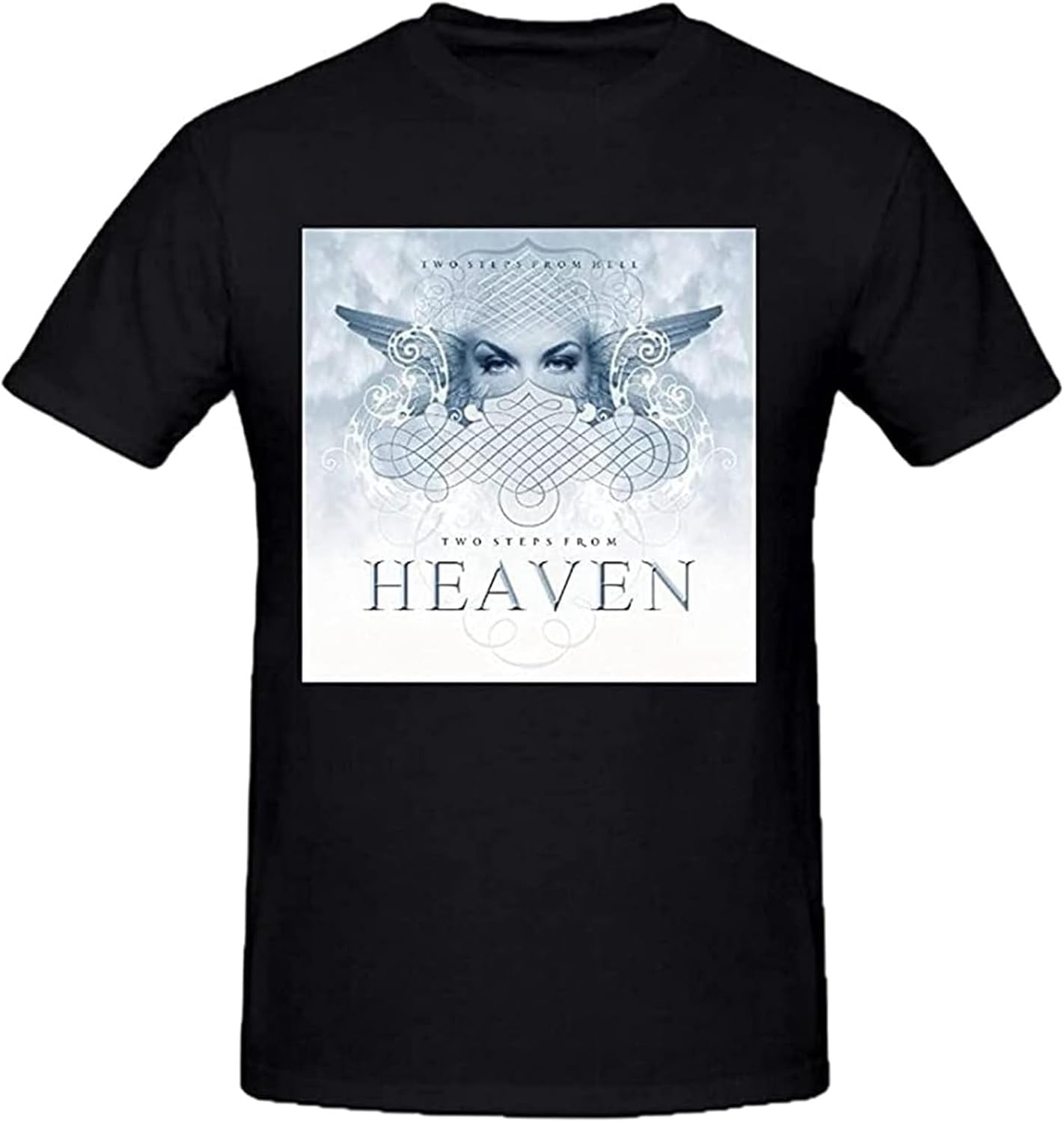 Two Steps from Hell Two Steps Printed Tee Graphic T Shirt Funny Shirt for Mens Black Size XXL