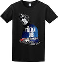 The Italian Job Retro Movie Poster Black Cotton Tee