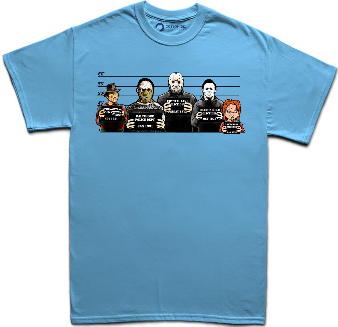 Customised Perfection The Usual Horror Suspects Halloween T-Shirt