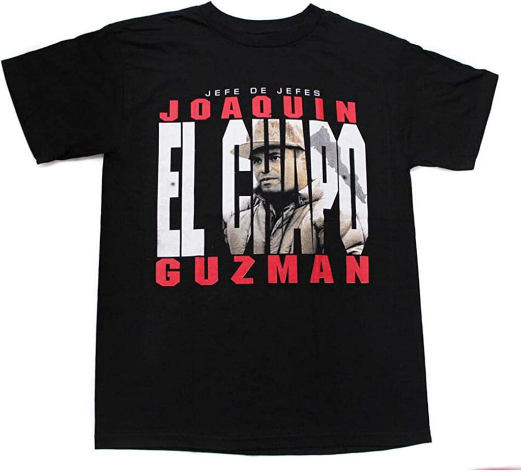 wav Men's Joaquin Guzman El Chapo T-Shirts Black XL