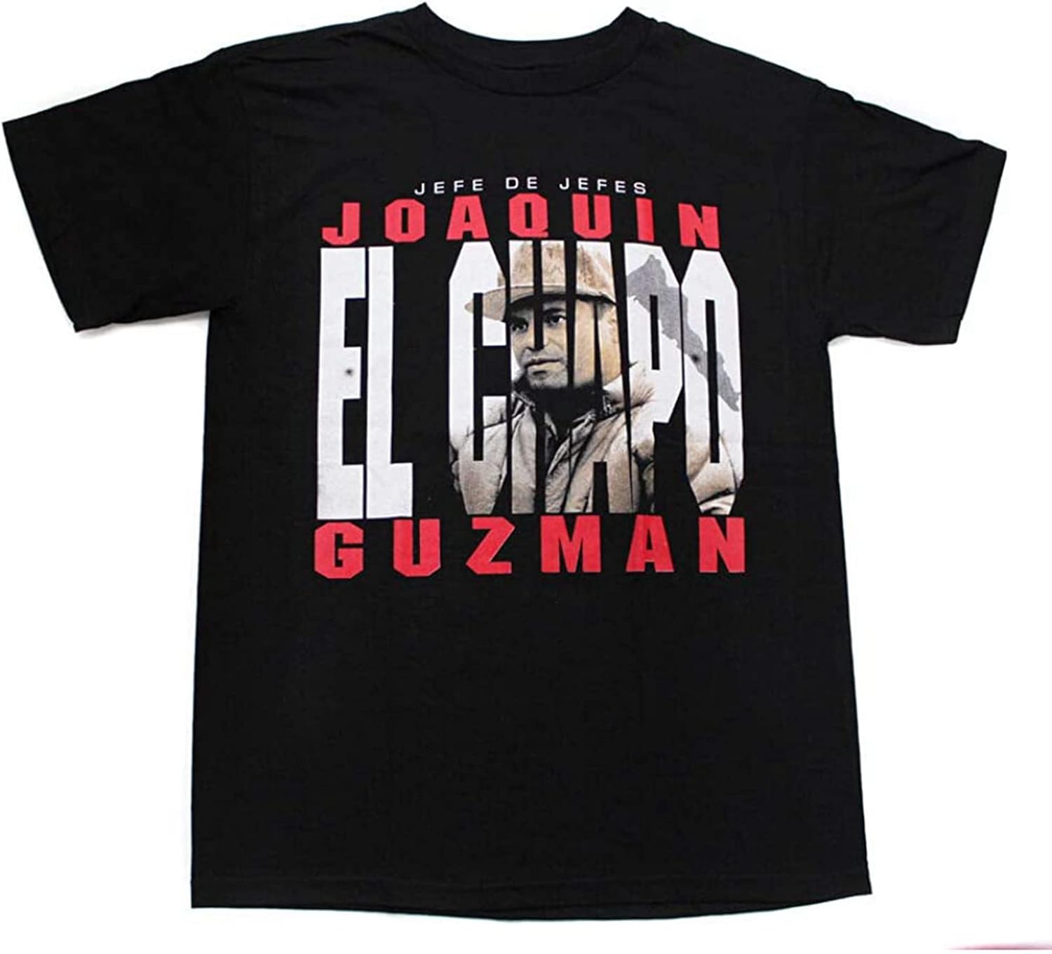 wav Men's Joaquin Guzman El Chapo T-Shirts Black XL