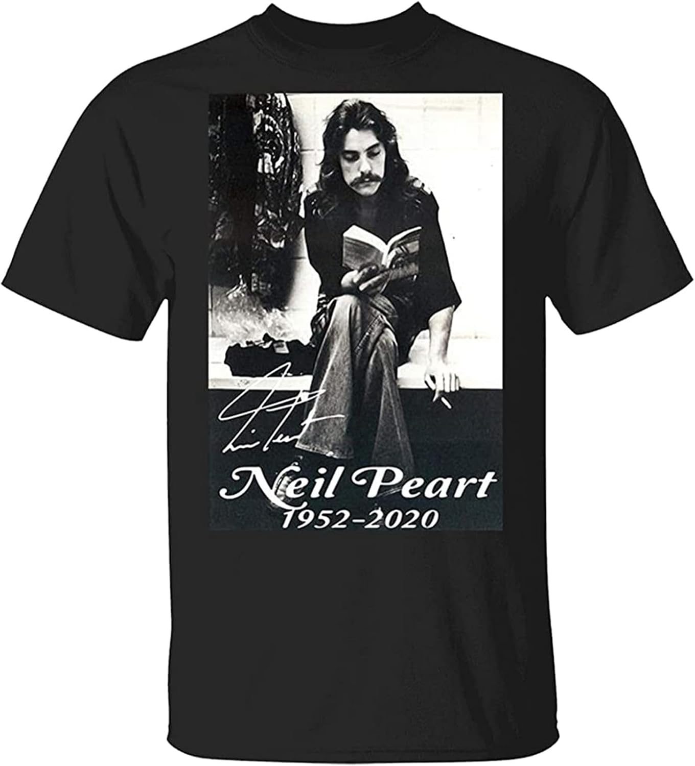 Men's Mokatee Neil_Peart 1952 2020 Signature T-Shirt Black