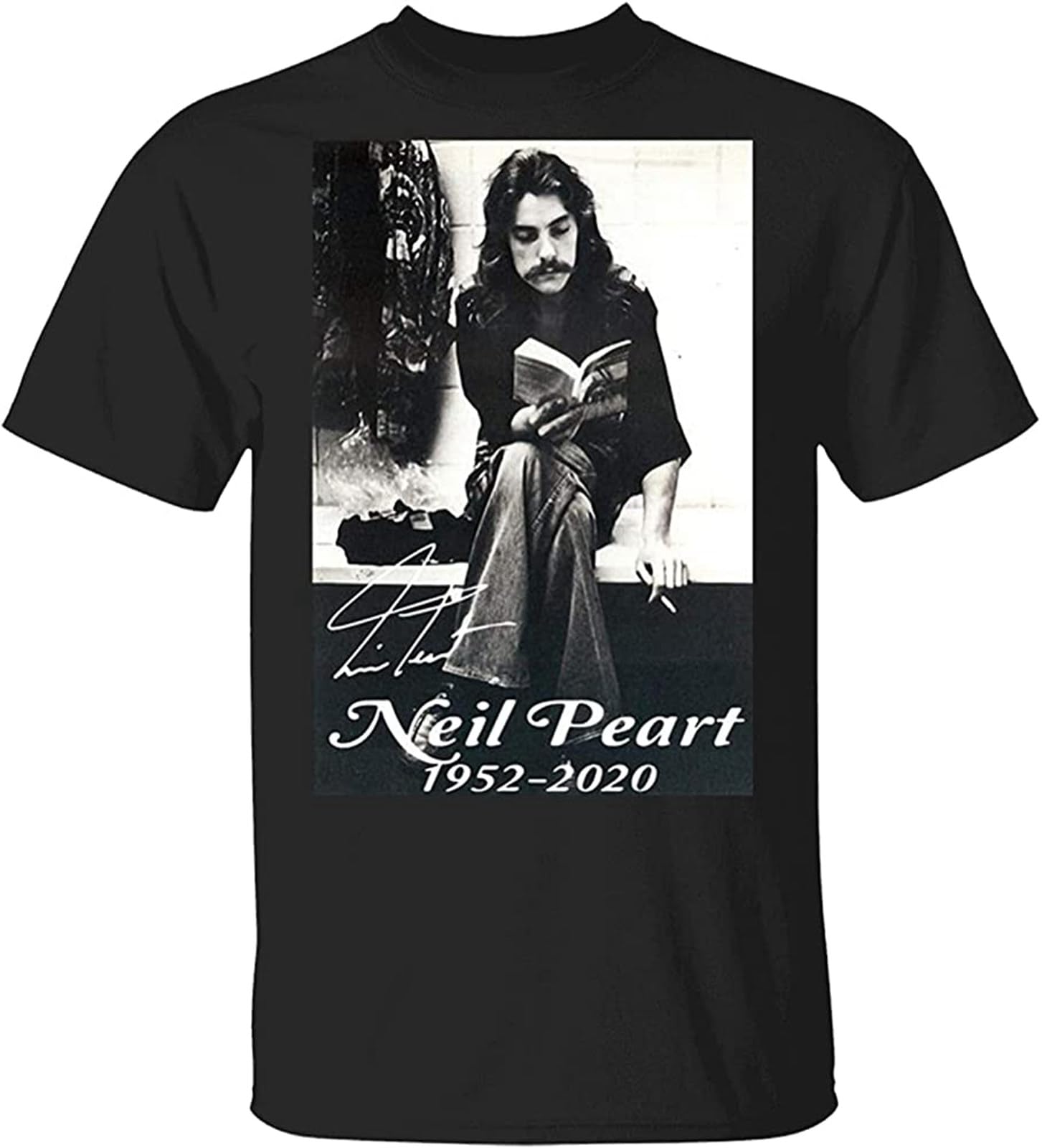 Men's Mokatee Neil_Peart 1952 2020 Signature T-Shirt Black