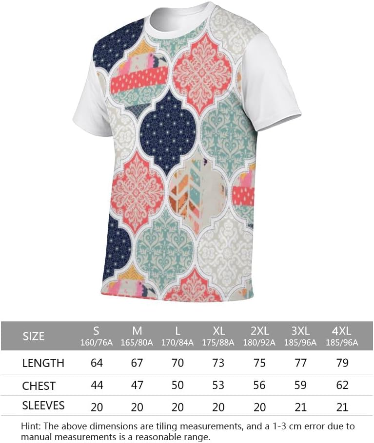 hazen Patchwork Tiles Men's Linen T-Shirt