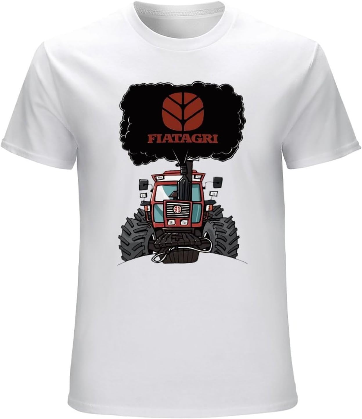 100% Cotton Sportswear Tee Plus Size Men's T-Shirt Fiatagri Tractor White Fashion Funny, white, 3XL
