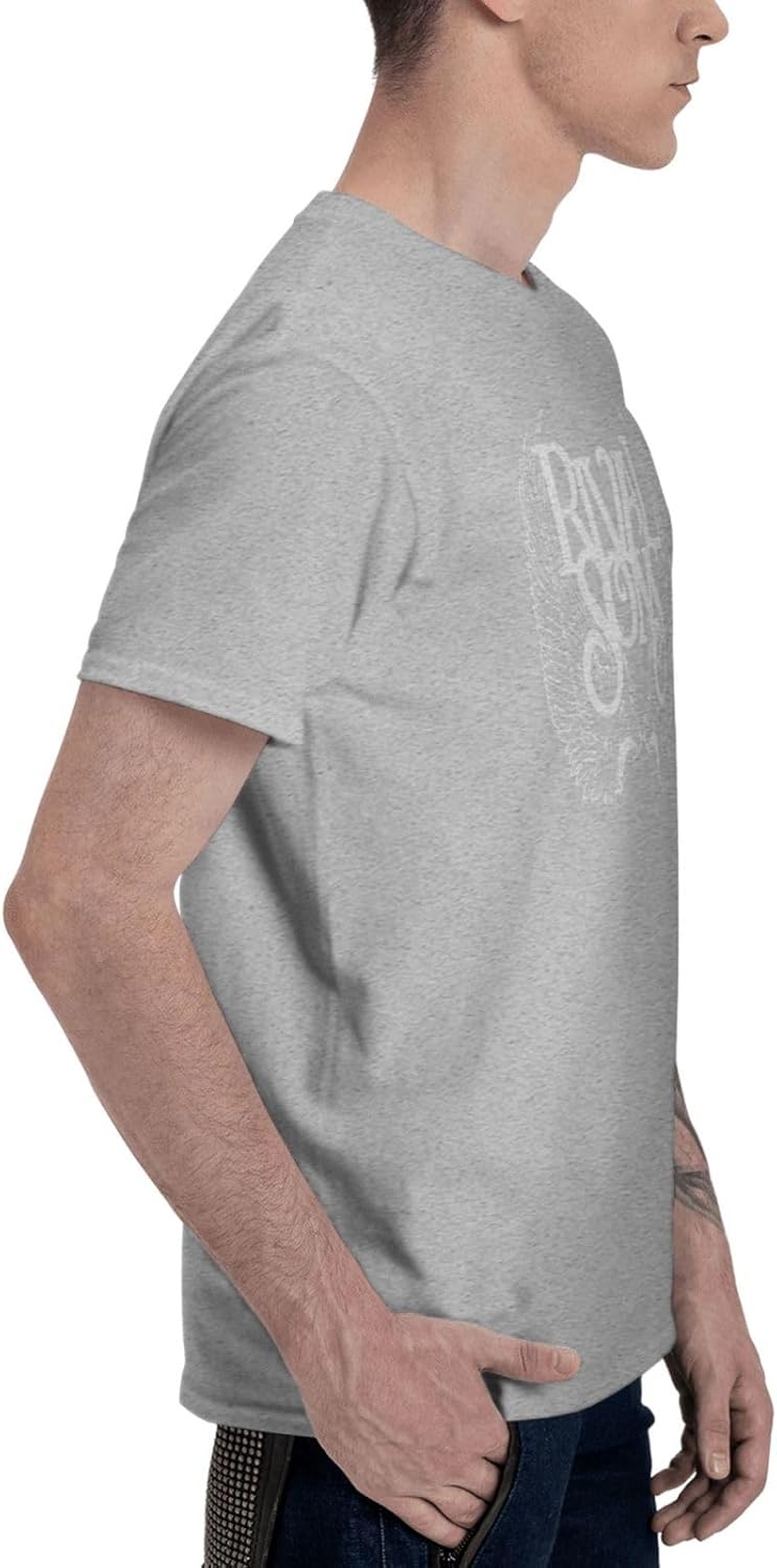 Men's T Shirts Fashion Short Sleeve Sports Gym Workout Crewneck Black T Shirt