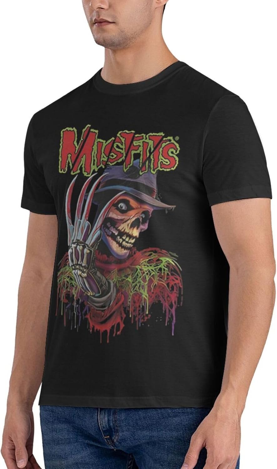 Men's T-Shirt Misfitss Short Sleeve Graphic Tops Tee for Men Womens