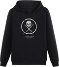 Men Skate Hip Hop Skull Sullen Erosion Hoodies Long Sleeve Pullover Loose Hoody Sweatershirt Black, Black, 3XL