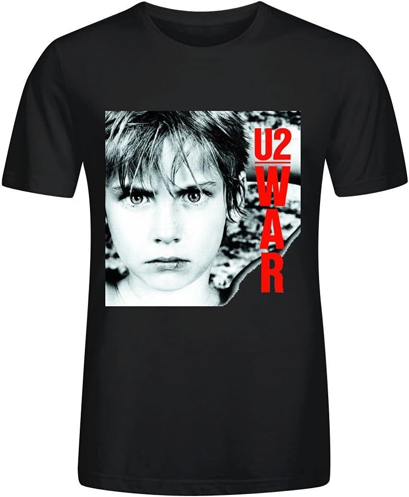 U2 War Men's T Shirts with Designs Round Neck X-Large, Black, XL